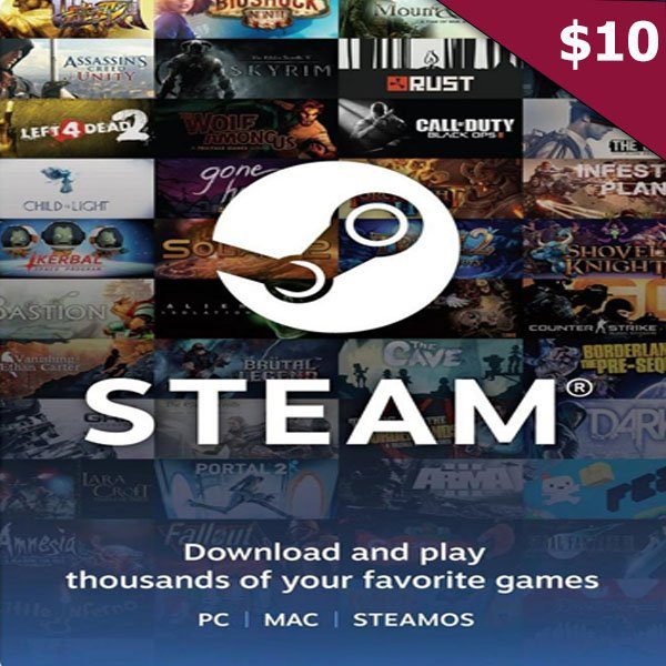 Steam Wallet Card 10$