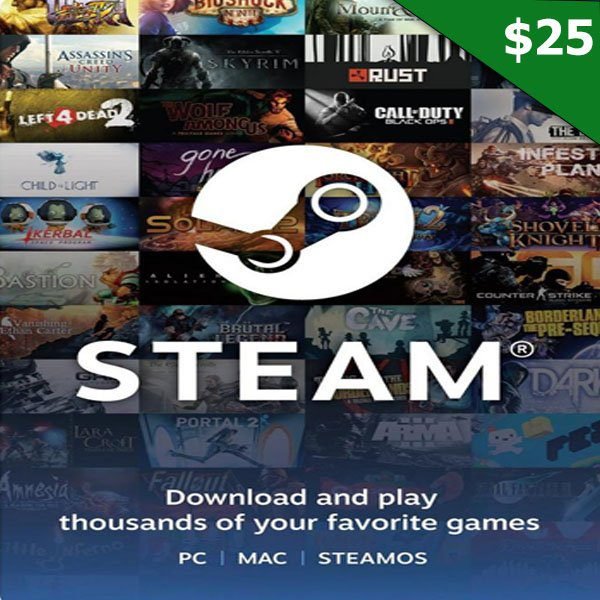 Steam Wallet Card 25$